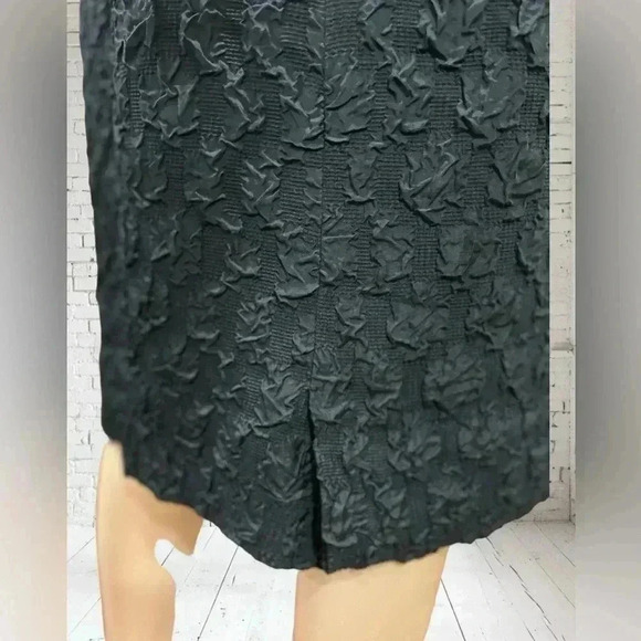 Vintage MISS COUTURE brand little black brocade cocktail 50/60s dress-L - Picture 10 of 11